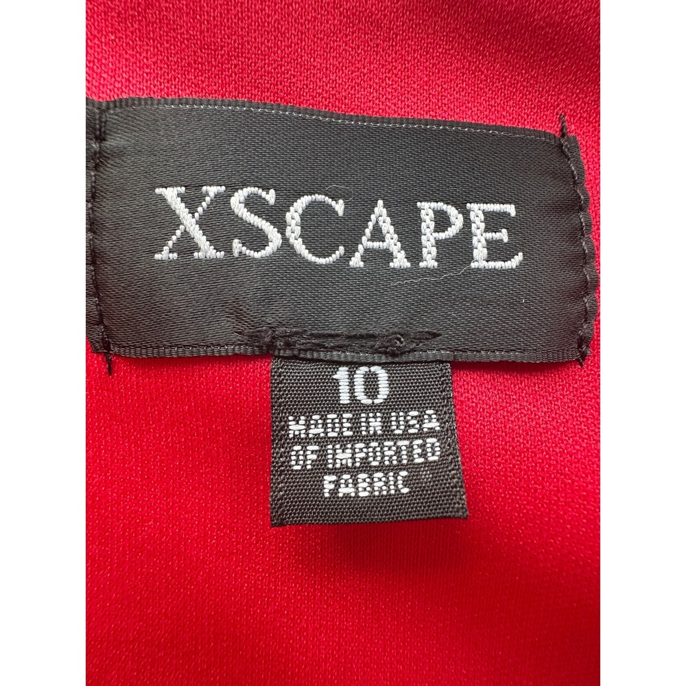 Xscape Red Asymmetrical Ruffle Cocktail Dress Party Glam Date Night Size 10 NWT‎ - Picture 5 of 15